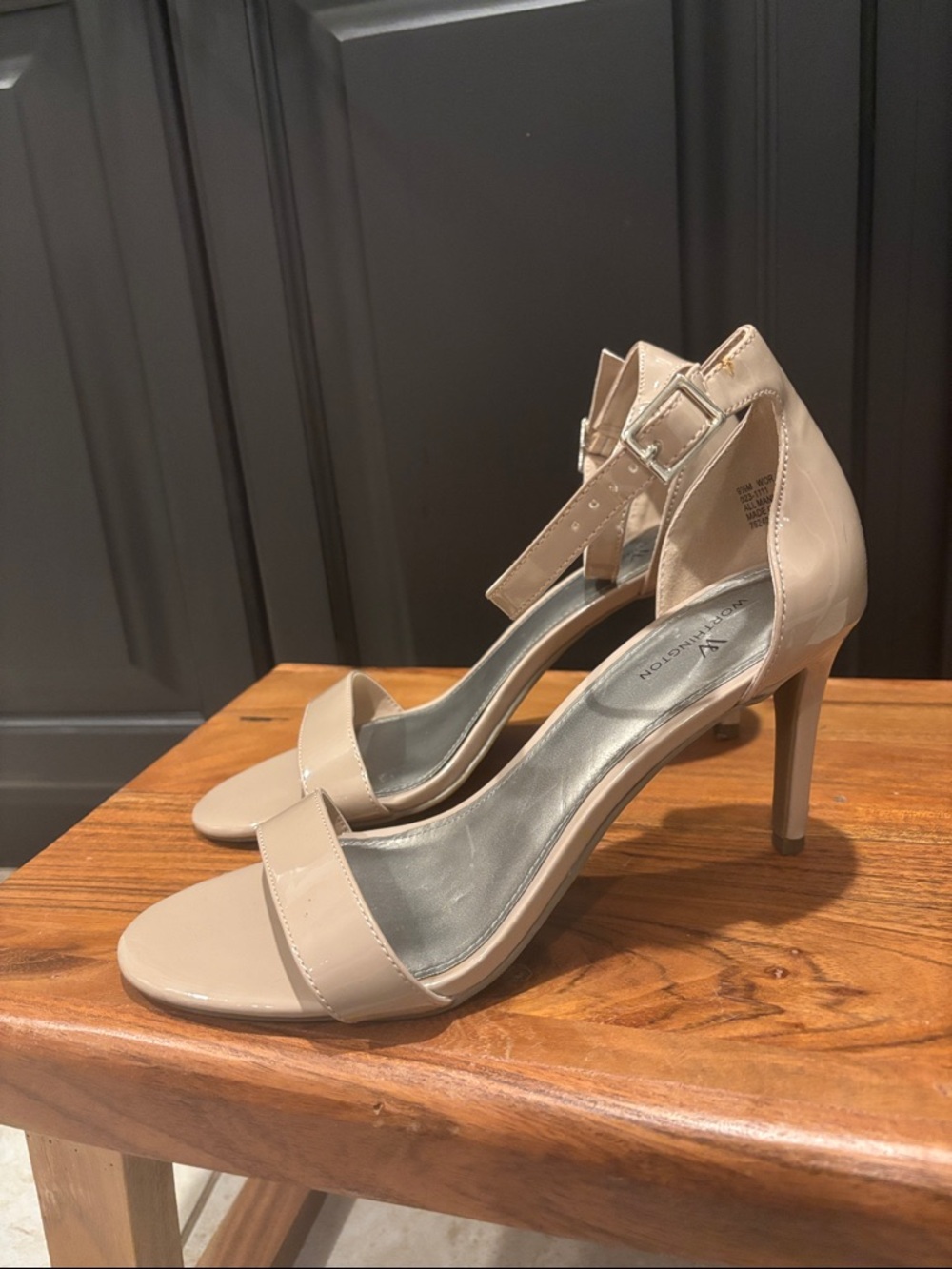 Worthington Nude Patent Ankle-Strap Sandals